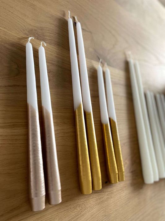 Kerzen Klassiker mit Farbverlauf: Vienna Taper Candles kupfer und gold