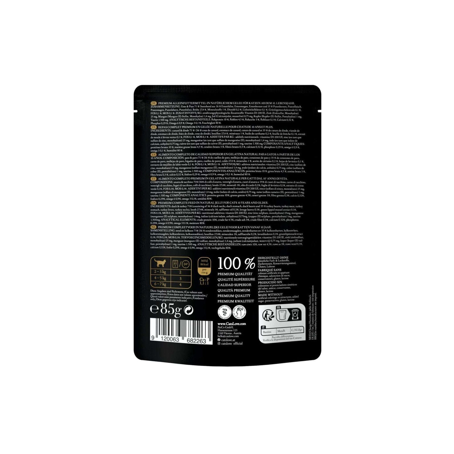 NASSFUTTER FÜR KATZEN SENIOR ENTE.