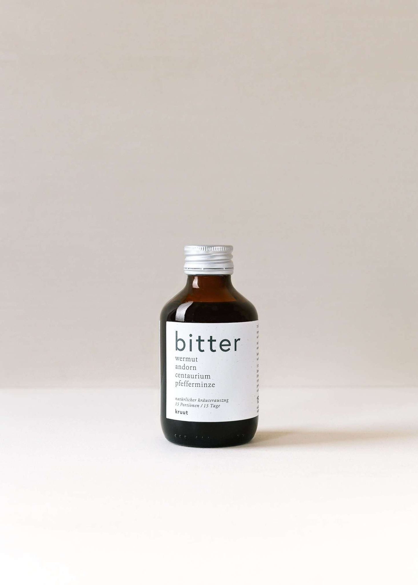 Wildkräuter Oxymel Bitter mit Wermut Andorn Tausendgüldenkraut und Pfefferminze im 150 ml Glas