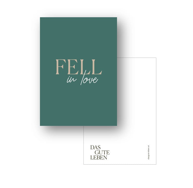 KARTE MIT SPRUCH FELL IN LOVE.